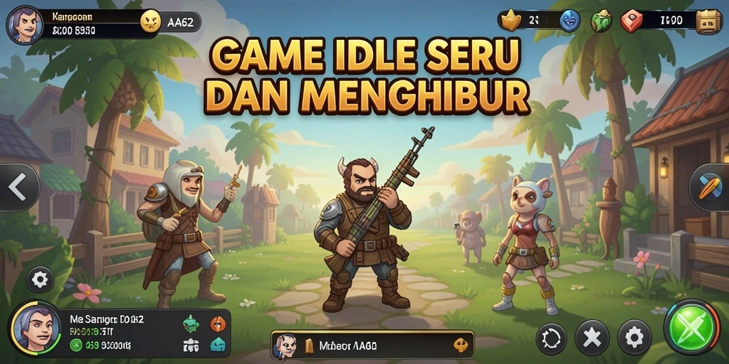 Screenshot utama AA62 menunjukkan gameplay yang santai dan menyenangkan.