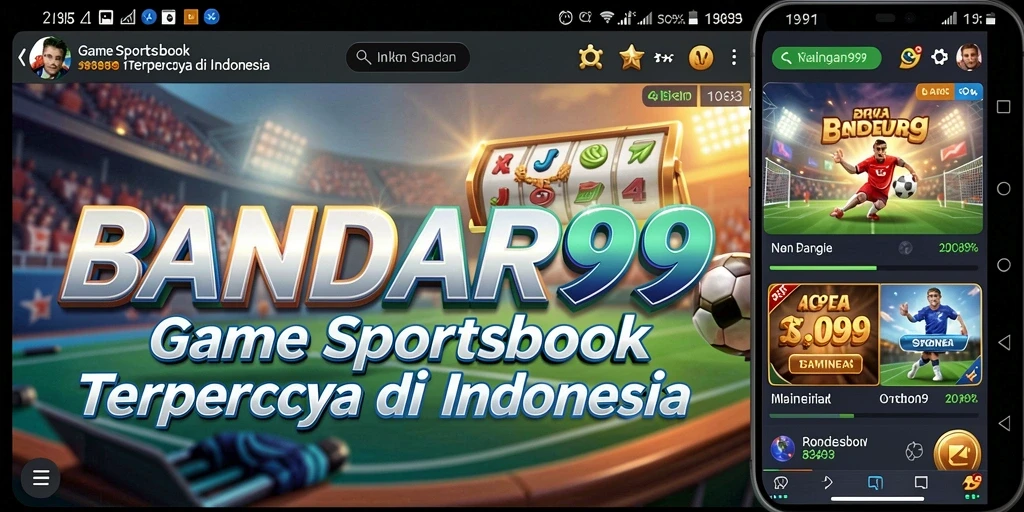 Screenshot aplikasi BANDAR99 menampilkan tampilan taruhan olahraga.