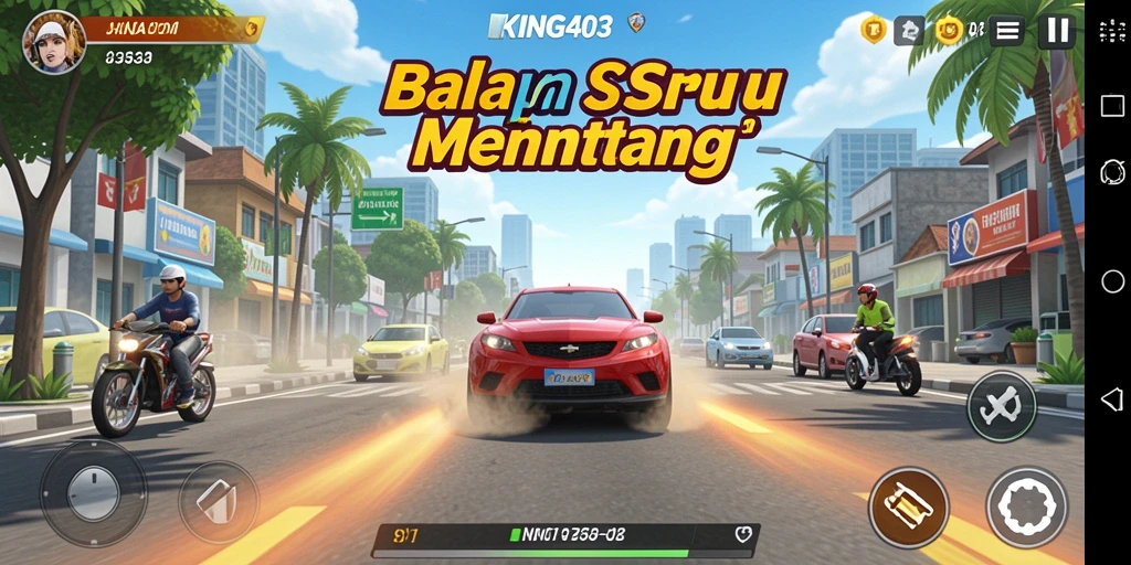 Screenshot utama KING403 menampilkan aksi balapan yang menegangkan.
