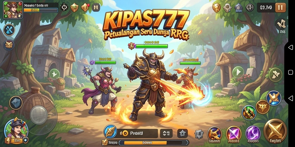 Gameplay KIPAS777 menunjukkan aksi seru dalam pertarungan RPG.