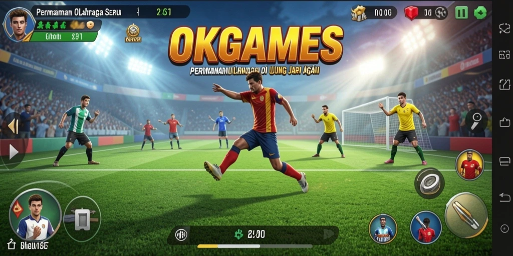 Tampilan gameplay seru dari OKGAMES yang menampilkan aksi olahraga.