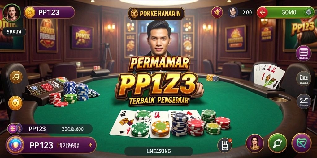 Tampilan permainan PP123 dengan suasana poker yang seru dan interaktif.