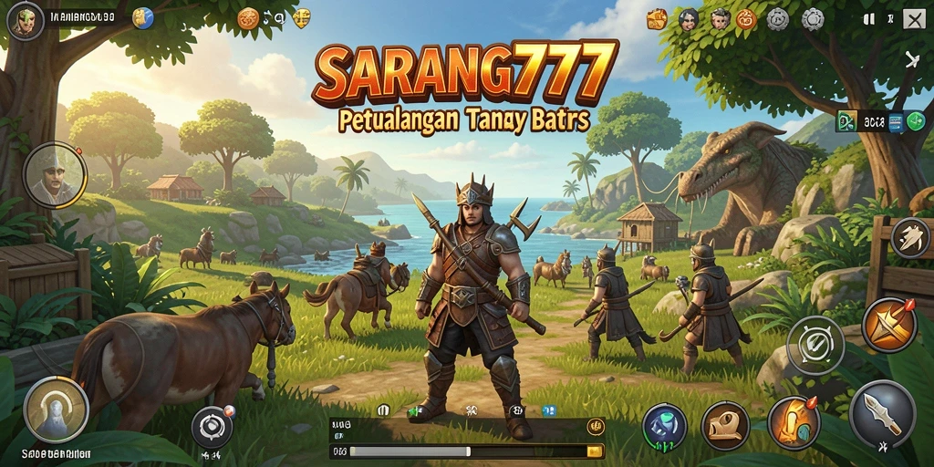 Gameplay SARANG777 menampilkan eksplorasi dunia terbuka yang luas dan penuh warna.