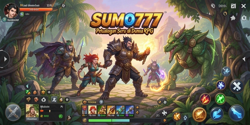 Screenshot gameplay SUMO777 dengan aksi pertarungan yang intens.