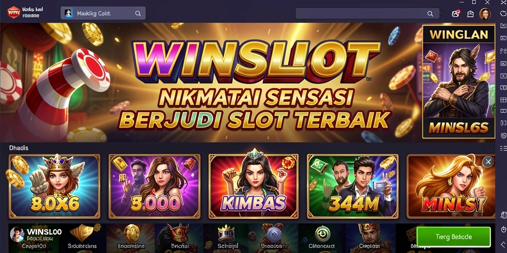Screenshot gameplay WINSLOT dengan slot yang menarik dan fitur bonus.